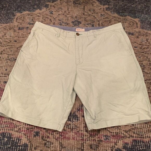 Merona Men's seafoam light mint green flat front chinos pockets shorts 36 - Picture 1 of 4
